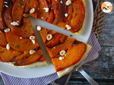 Recette Tatin de potimarron au fromage de chèvre et au miel