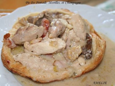 Recette Tourte « pie de pintade aux champagne et morilles »