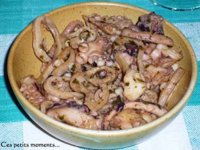 Recette Calamars aux pignons et vinaigre balsamique..