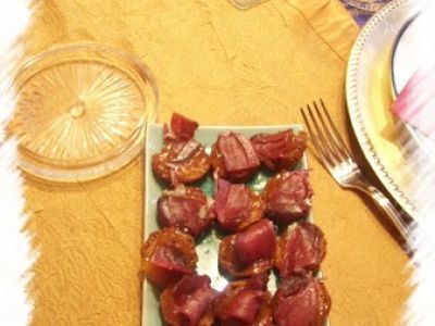 Recette Bouchées de pain d'épices au chutney de mangues et magret de canard