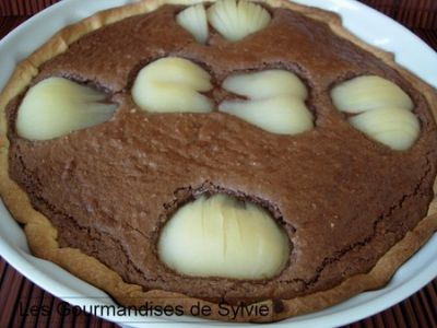 Recette Tarte crème amandine aux poires et au chocolat