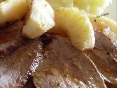 Recette Filet de biche a la moutarde et pommes...