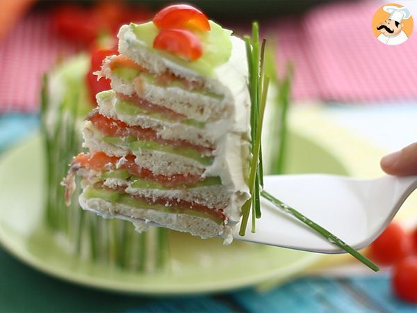 Sandwich Cake ou gâteau apéritif salé aux crudités - Stéphopoloc !