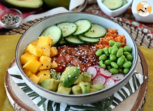 Poke bowl au saumon - Recettes de cuisine Ôdélices