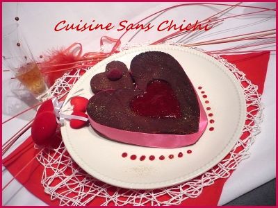 Gateau Saint Valentin Coeur Moelleux Au Chocolat Et Sa Puree De Framboises Recette Ptitchef