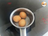 Etape 1 - Mayonnaise légère aux œufs durs et sans huile! Parfait lorsqu'on ne peut pas manger d'oeufs crus