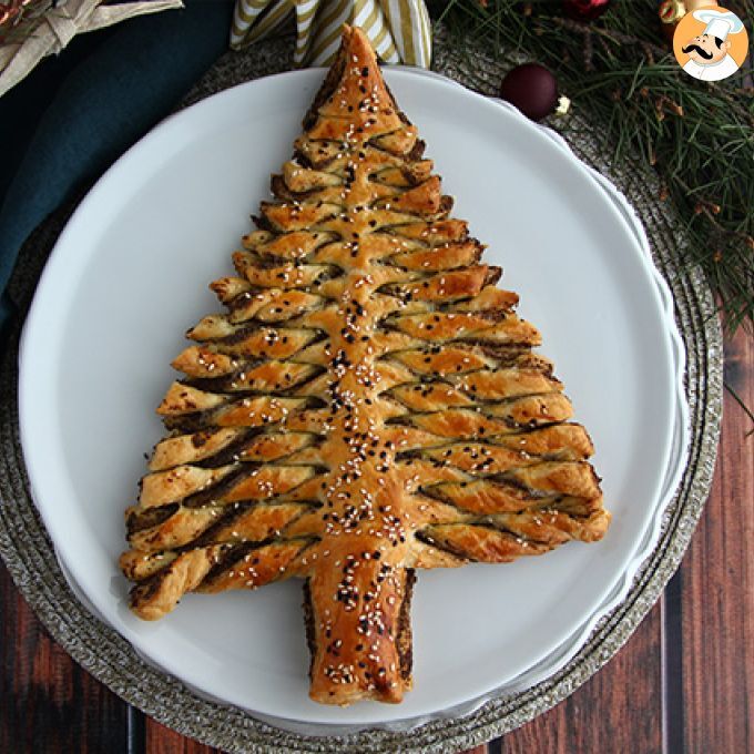 Mini sapins de Noël feuilletés à la tapenade, pour un apéritif