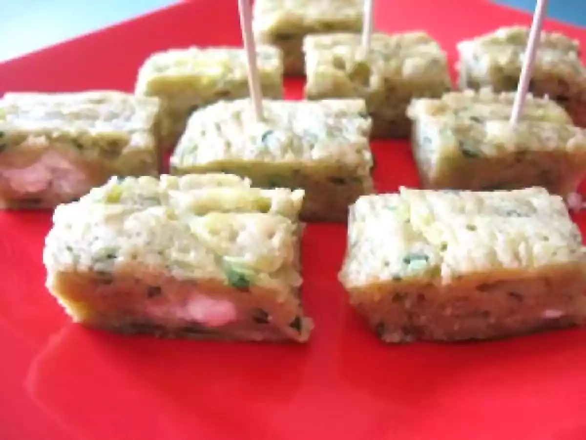 Amuse bouches fondants courgette, pesto, chèvre... au micro onde pour Réquia