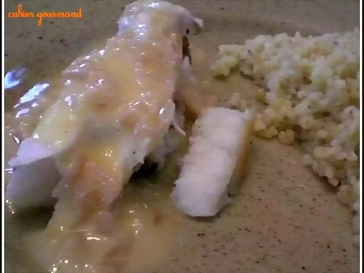 Bar de ligne grillé à l'anis vert et son beurre blanc au Noilly