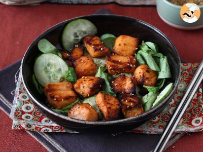 Bouchées de saumon au Air fryer avec une marinade asiatique