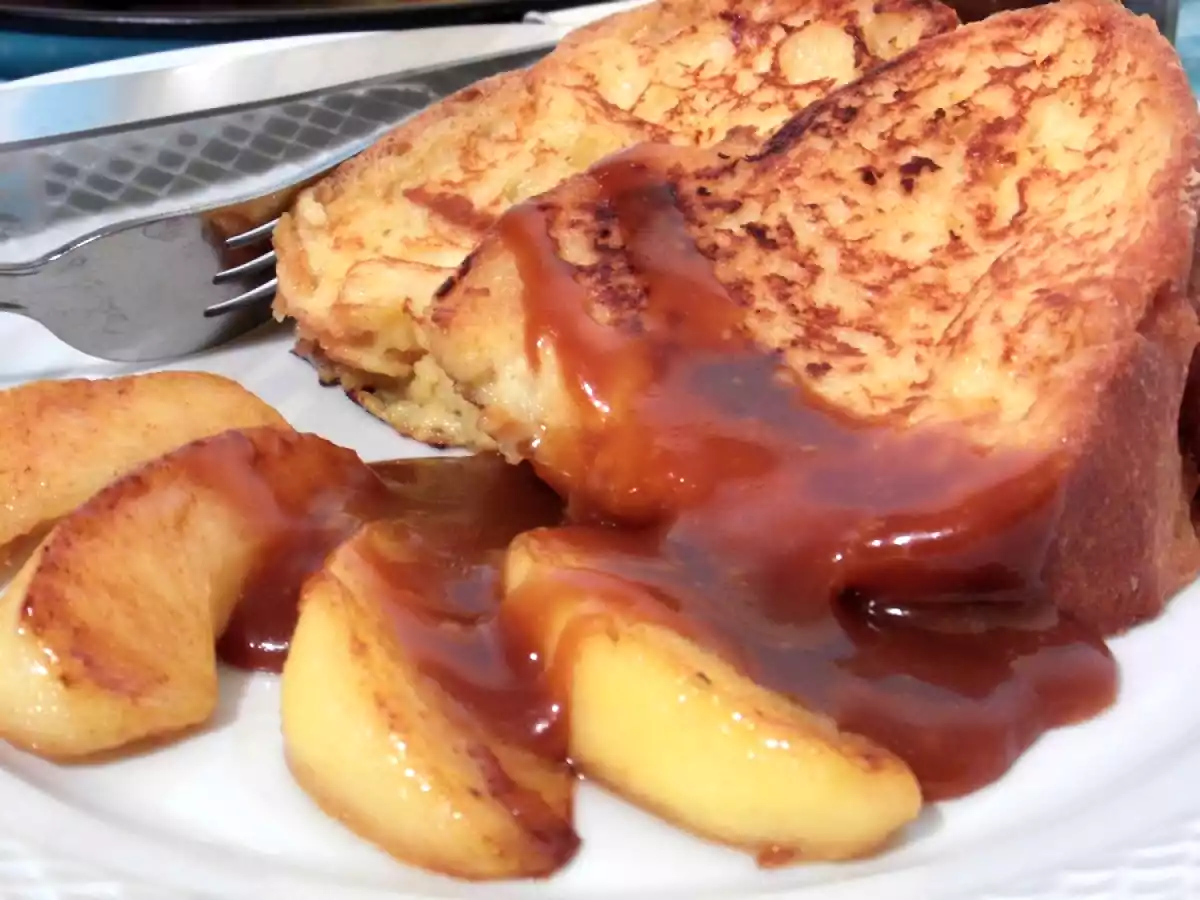 Brioche perdue aux pommes dorées et sauce caramel au beurre salé - photo 3