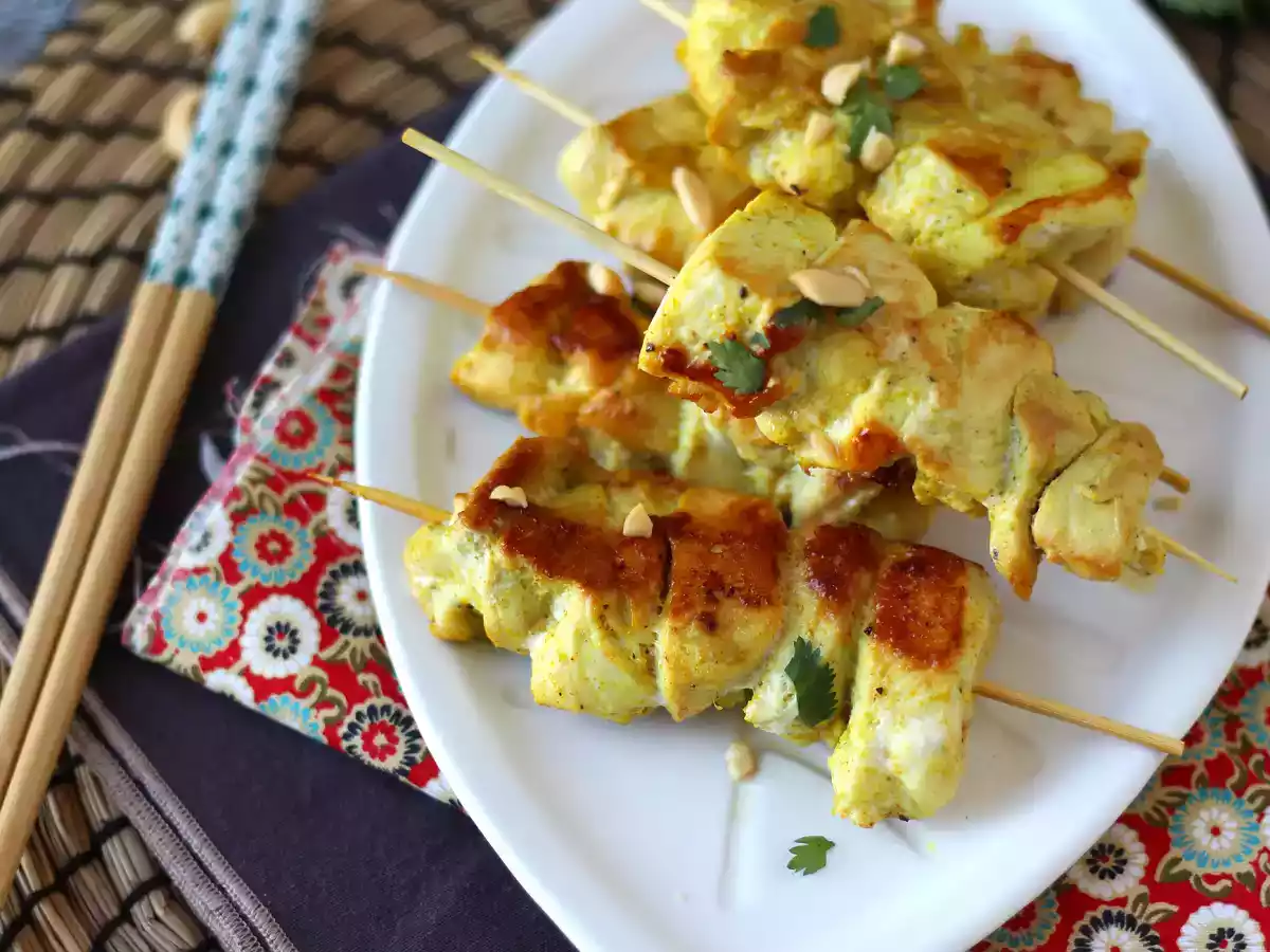 Brochettes de poulet et leur sauce satay, un voyage en cuisine vers l'Asie! - photo 3