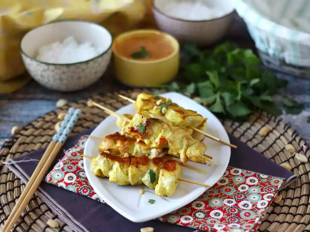 Brochettes de poulet et leur sauce satay, un voyage en cuisine vers l'Asie! - photo 4