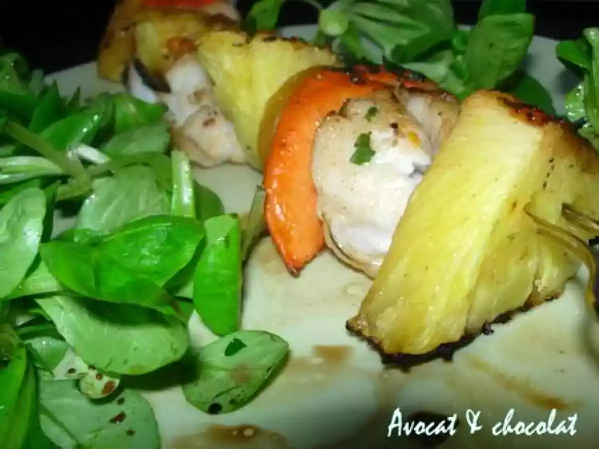 **Brochettes Salées-Sucrées ; Noix de saint Jacques, Ananas frais & abricot secs** - photo 2