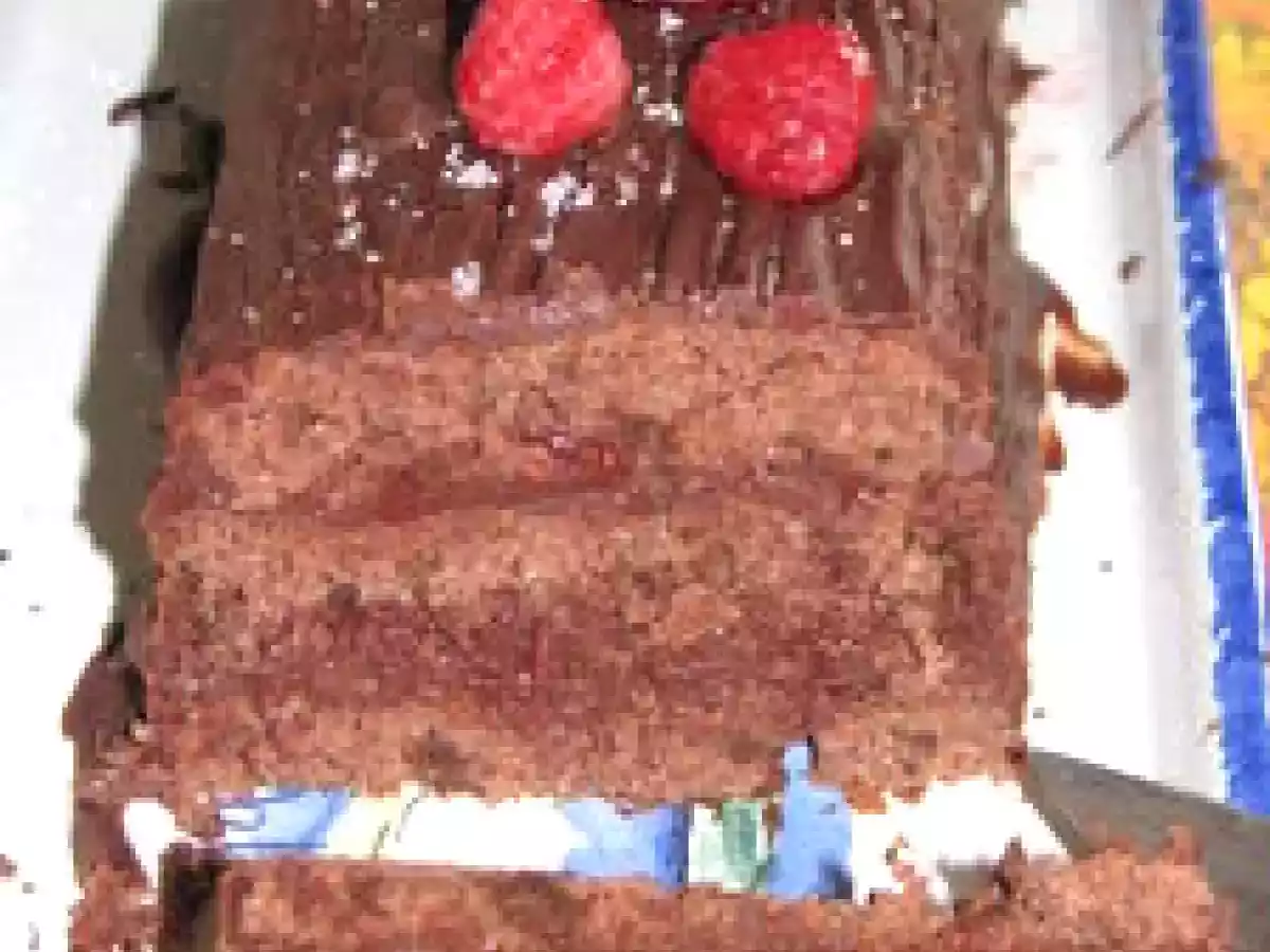 Bûche de noël chocolat framboise