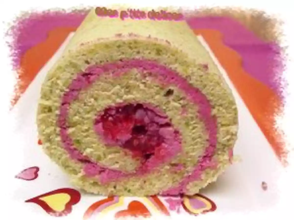 Bûche façon roulé pistaches-framboises - photo 2