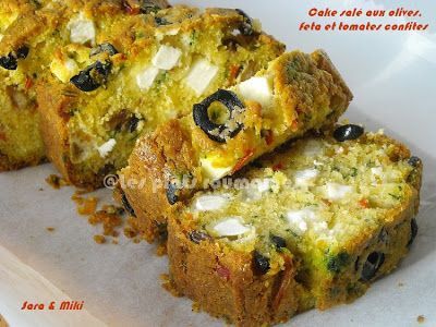 Cake Sale Aux Olives Feta Et Tomates Confites Recette Ptitchef