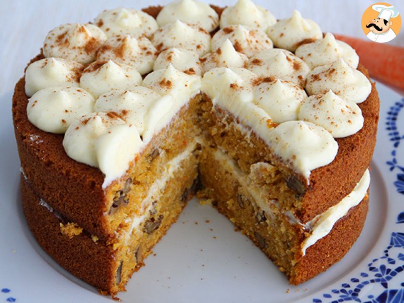 Carrot cake aux noix gâteau carottes crème cream cheese noix Recette Ptitchef