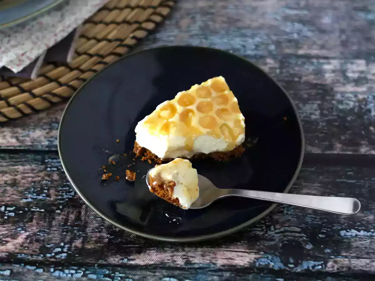 Cheesecake sans cuisson au citron et au miel (tuto déco gâteau) - photo 4