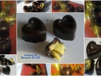 Bonbons chocolatés au praliné & pistache - Recette Ptitchef