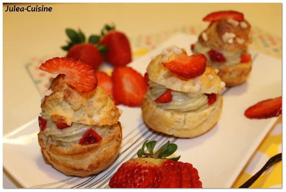 Choux A La Creme Patissiere Vanille Et Fraises Recette Ptitchef