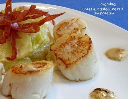 Coquilles Saint Jacques Et Leur Gateau Poireaux Pommes De Terre A La Cardamome Recette Ptitchef