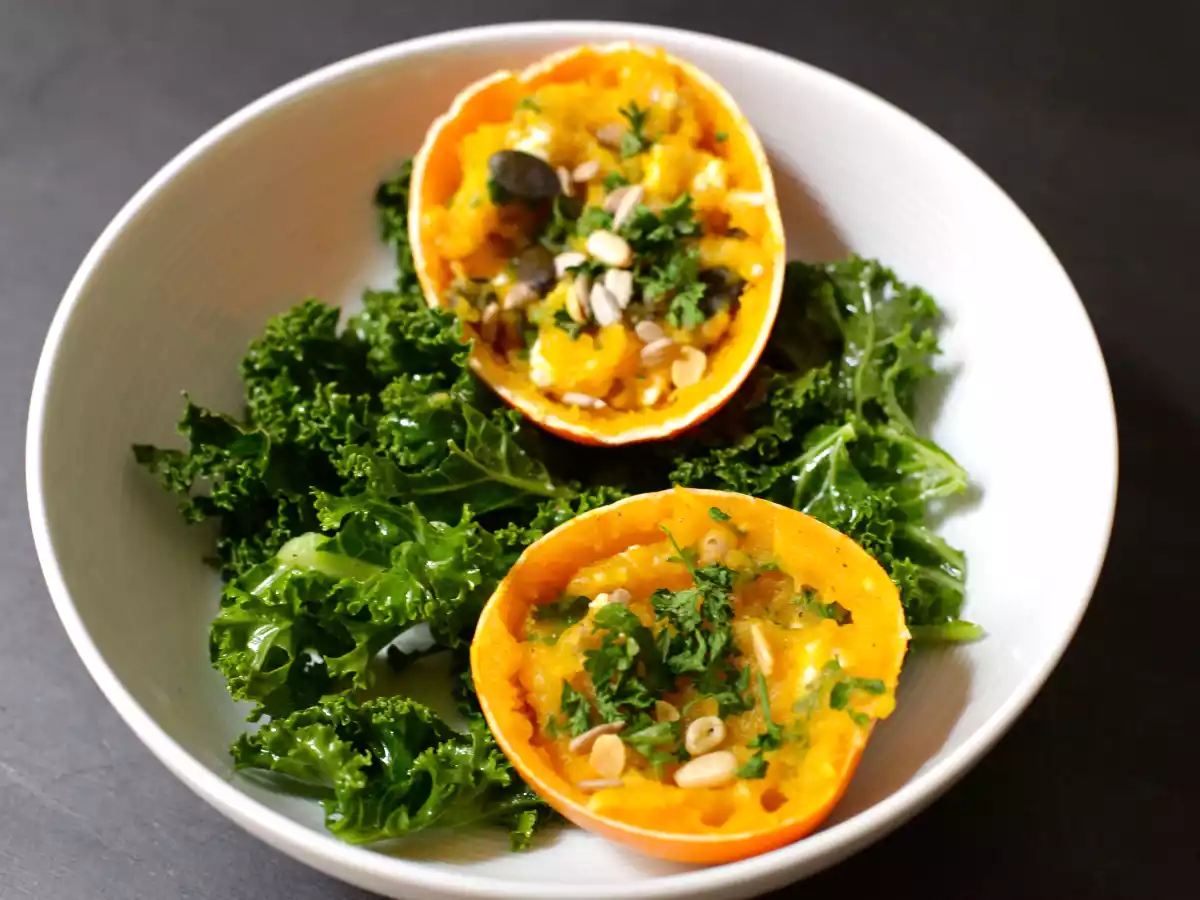 Courges pomme d'or farcies à la feta