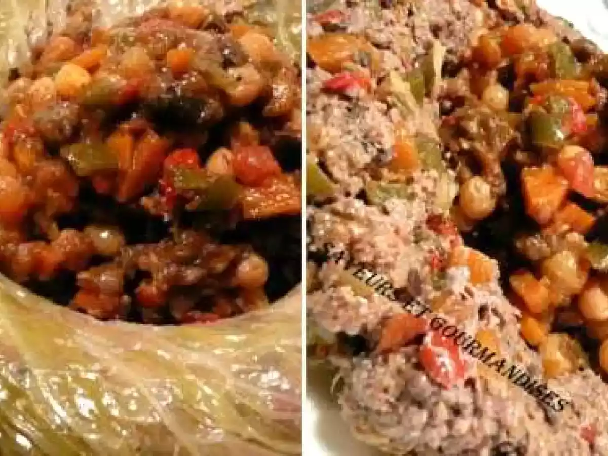 Couronne de viande et son confit de légumes