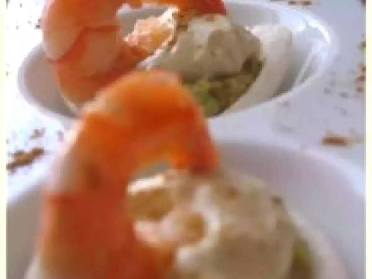 CREVETTES A LA MOUSSE DE COURGETTES, CHANTILLY AU CURRY