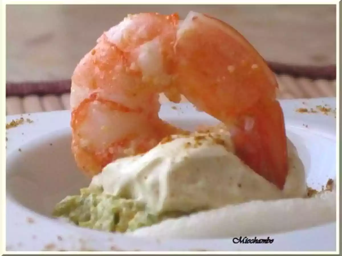 CREVETTES A LA MOUSSE DE COURGETTES, CHANTILLY AU CURRY - photo 2