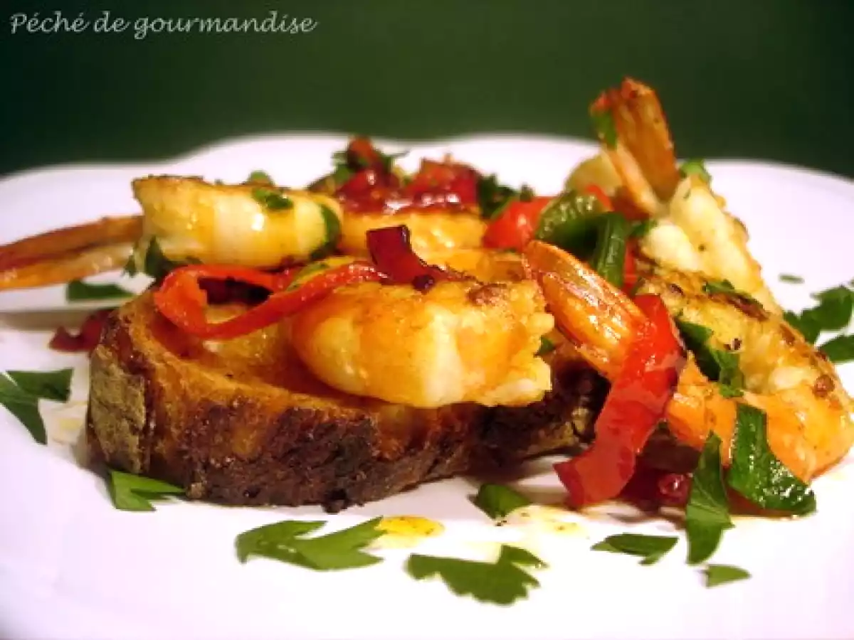 Crevettes au chili sur pain grillé - photo 2