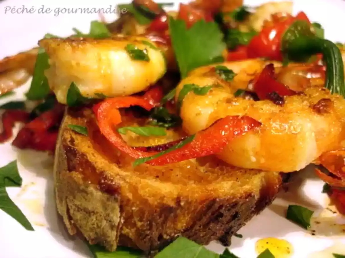 Crevettes au chili sur pain grillé - photo 3