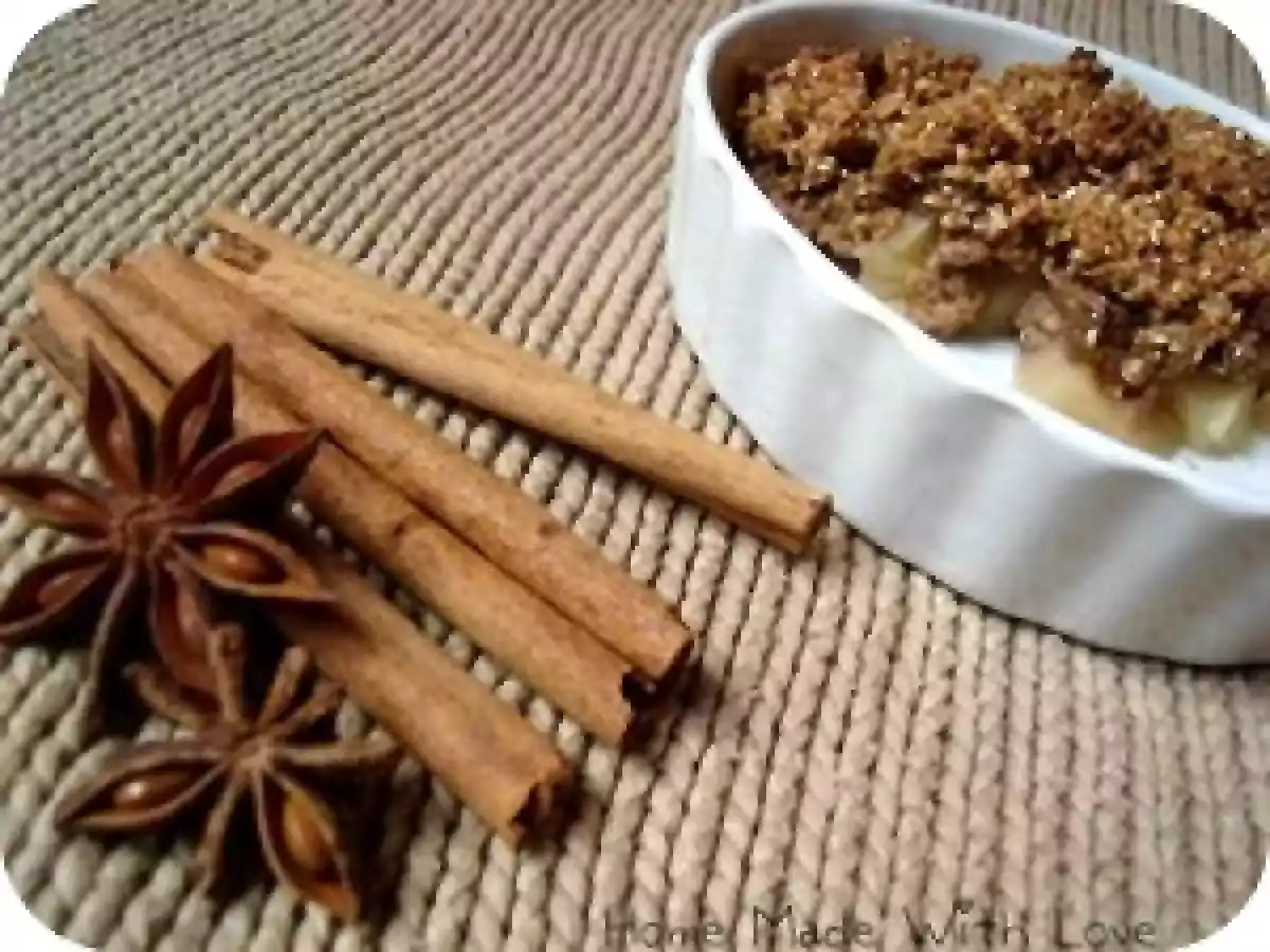 Crumble aux pommes et aux épices spéculoos sans matière grasse - 1, 5pt/pers