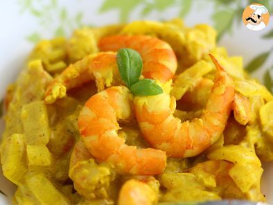 Crevettes au curry express : Recette de Crevettes au curry express