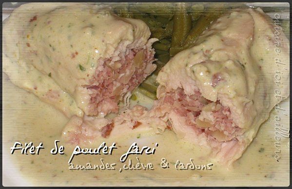 Blancs de poulet lardés et farcis au Comté - Comté