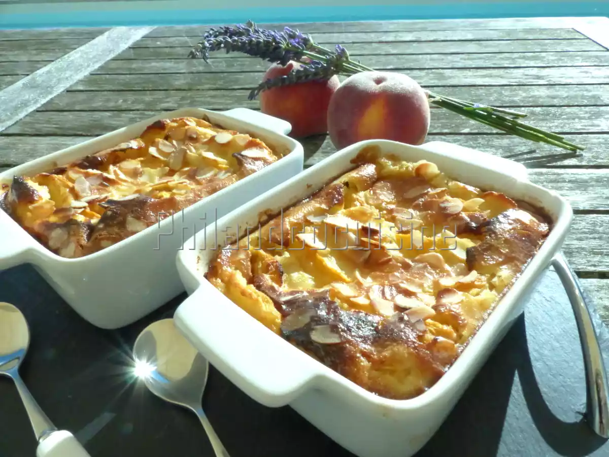Flognarde aux pêches et aux amandes - photo 2