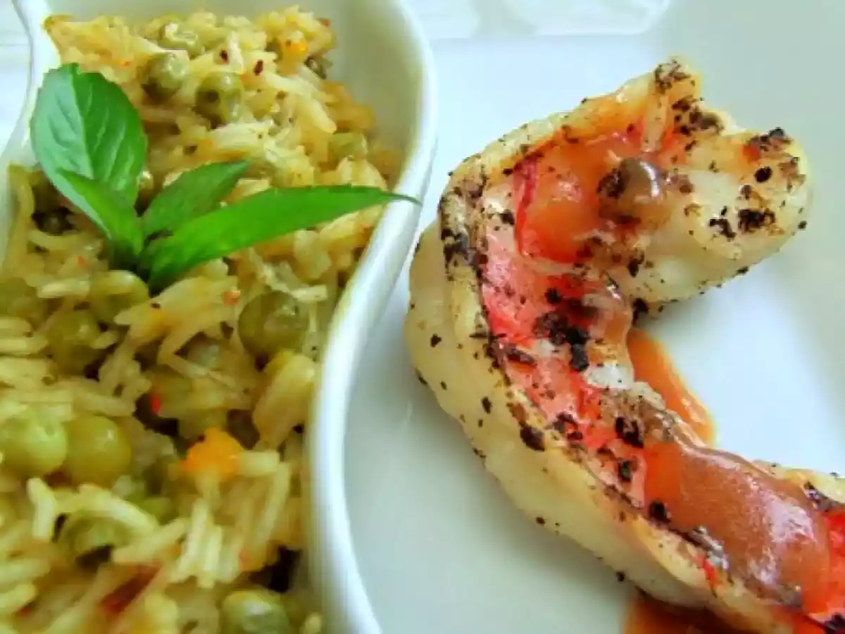 Gambas géantes plancha au poivre cubèbe & nectar de goyave - photo 2