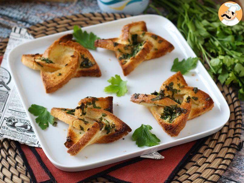 Garlic bread façon étoile avec du pain de mie