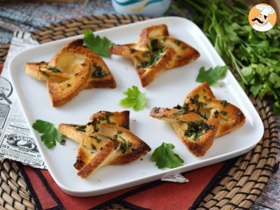 Garlic bread façon étoile avec du pain de mie