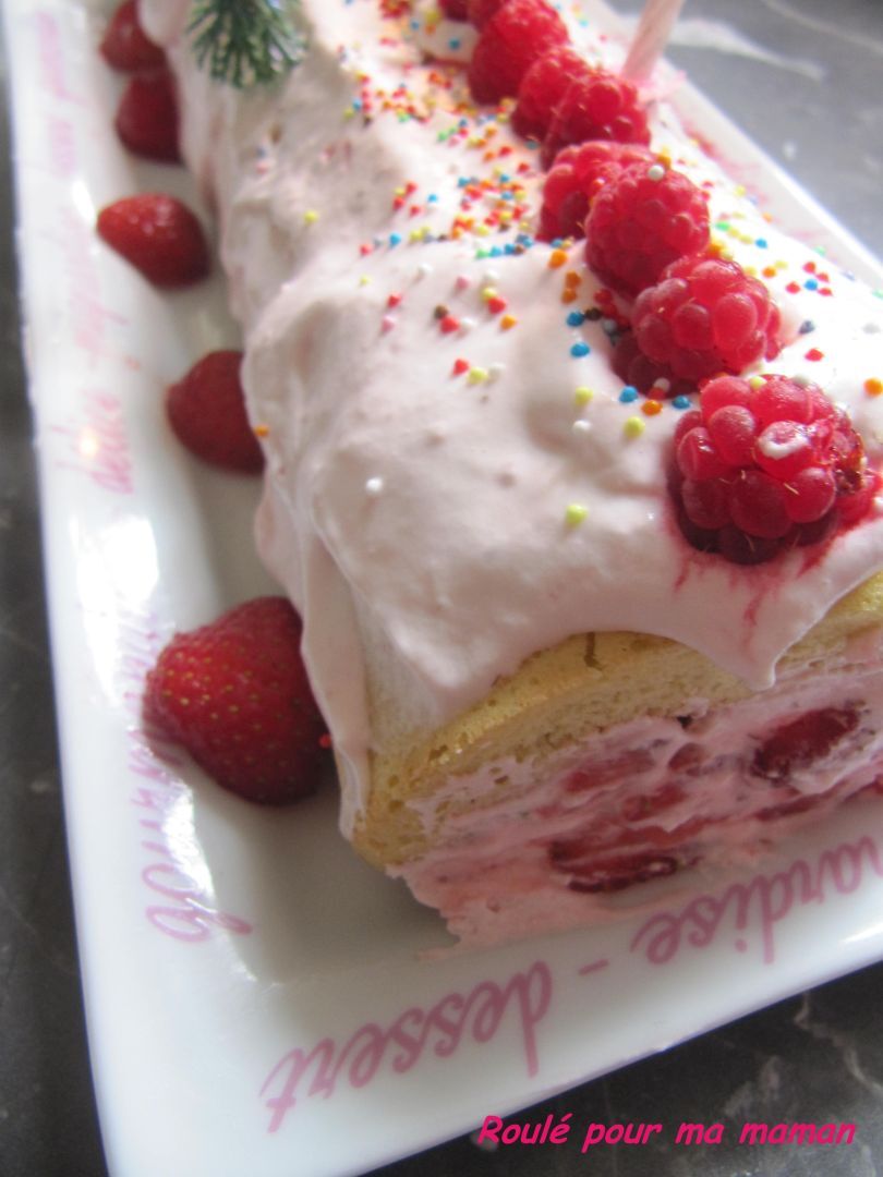 Gateau Roule Fraise Framboise Recette Ptitchef