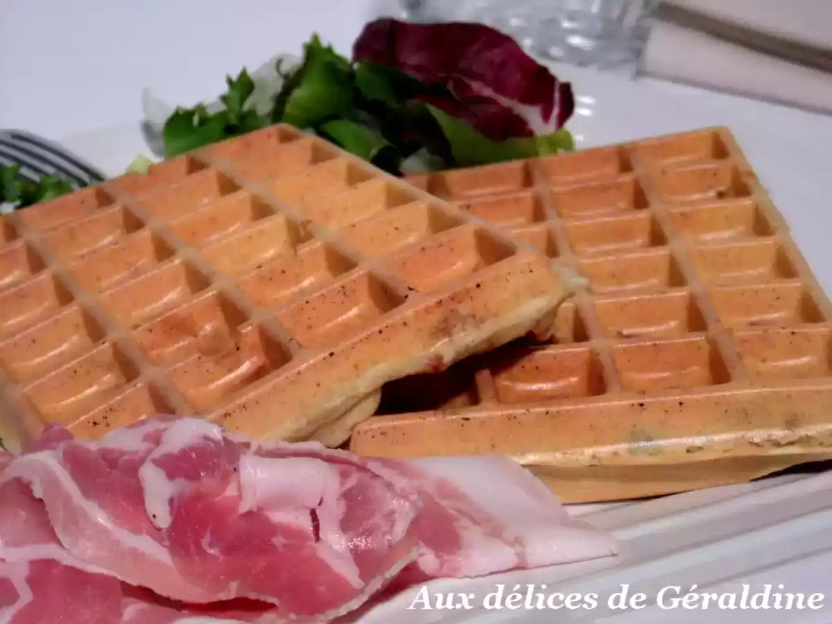 Gaufres salées à la tomate séchée, pancetta et parmesan - photo 3