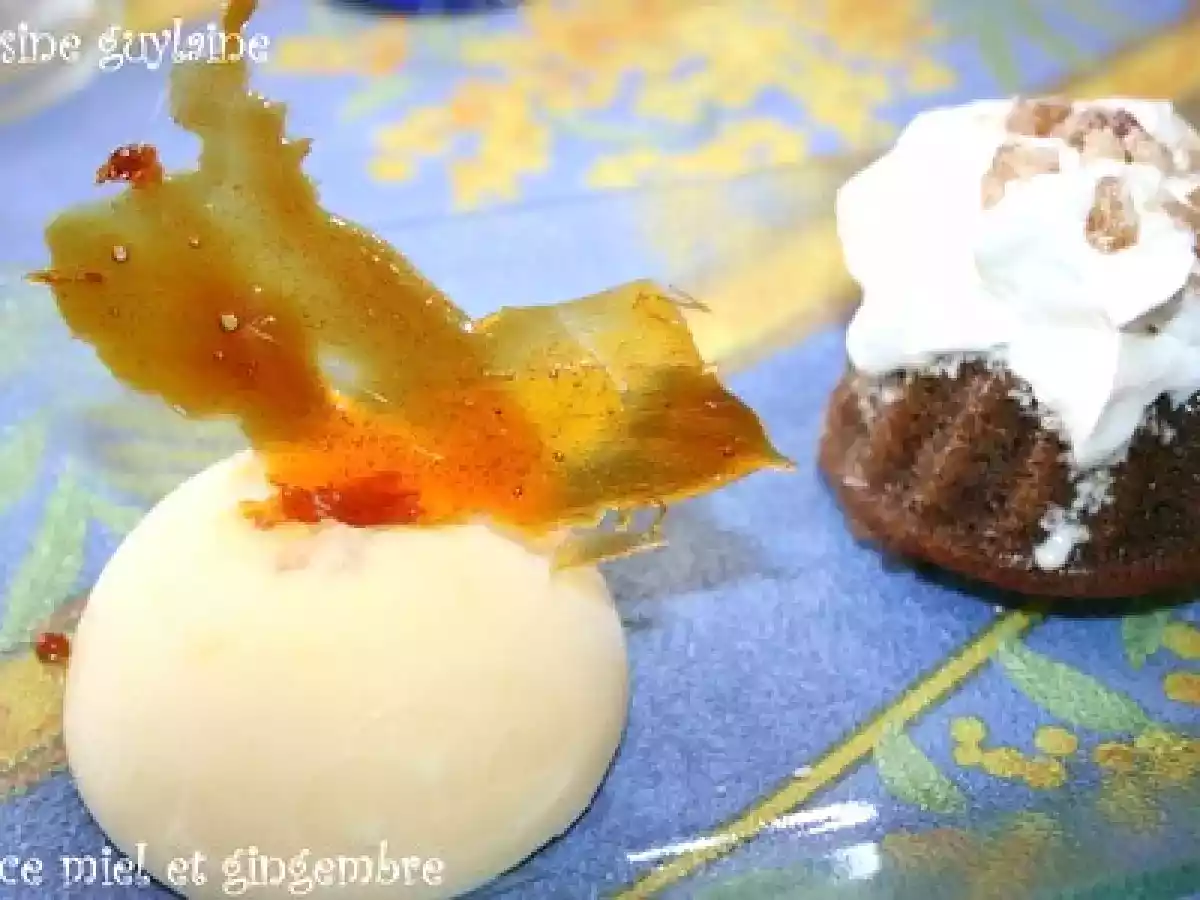 Glace miel et gingembre (sans sorbetière), arabesque au caramel - photo 4