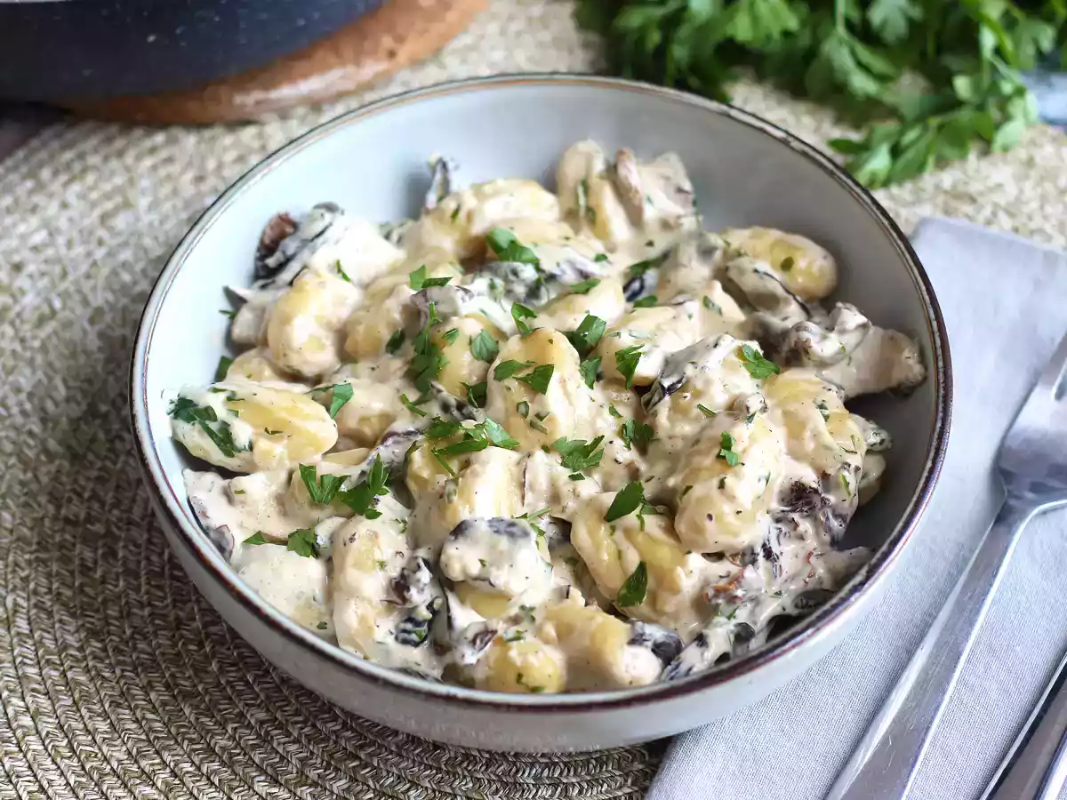 Gnocchi à la crème et aux champignons : un repas extra réconfortant !