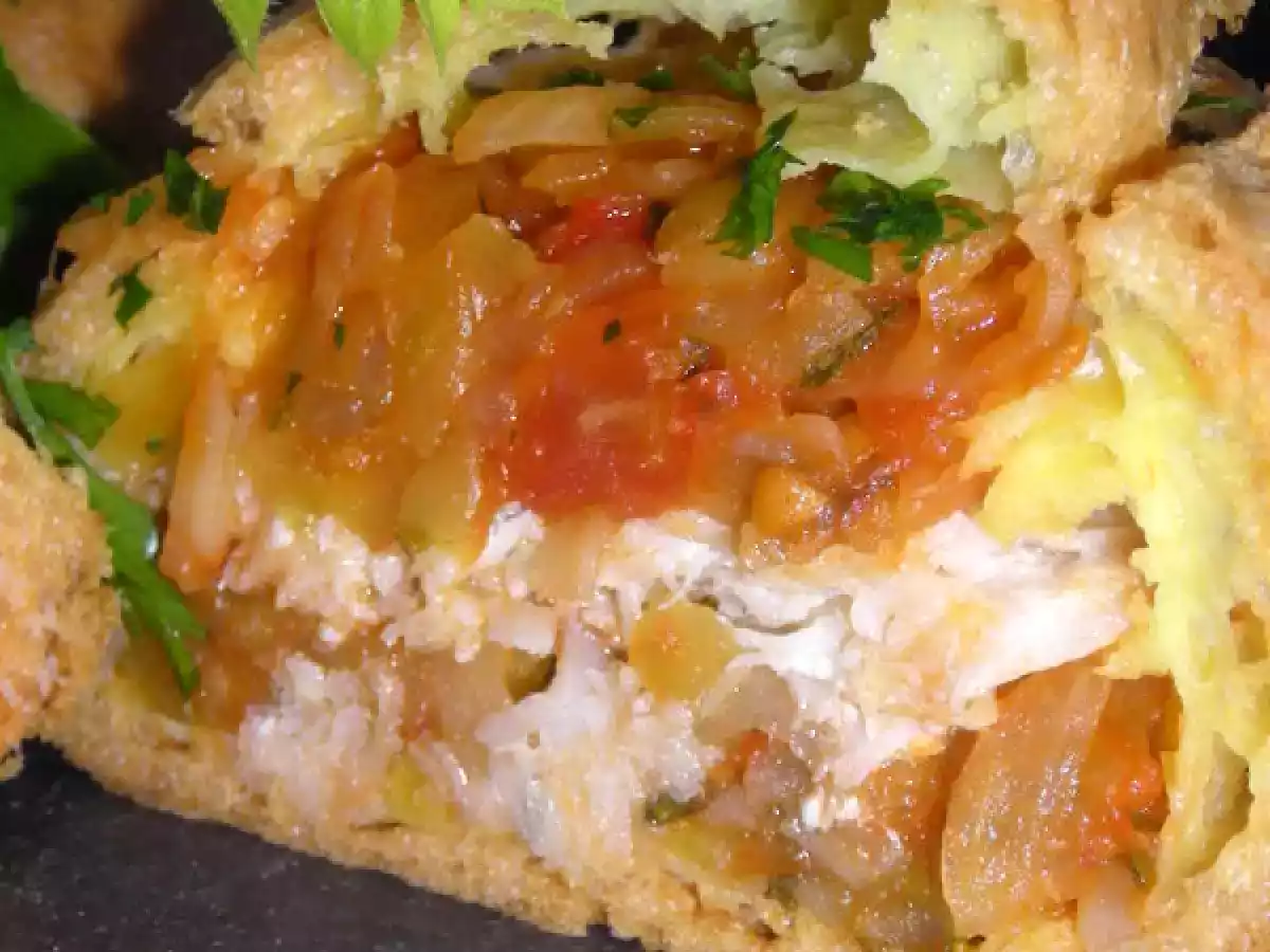 Gougères farcies au cabillaud et petits légumes - photo 2