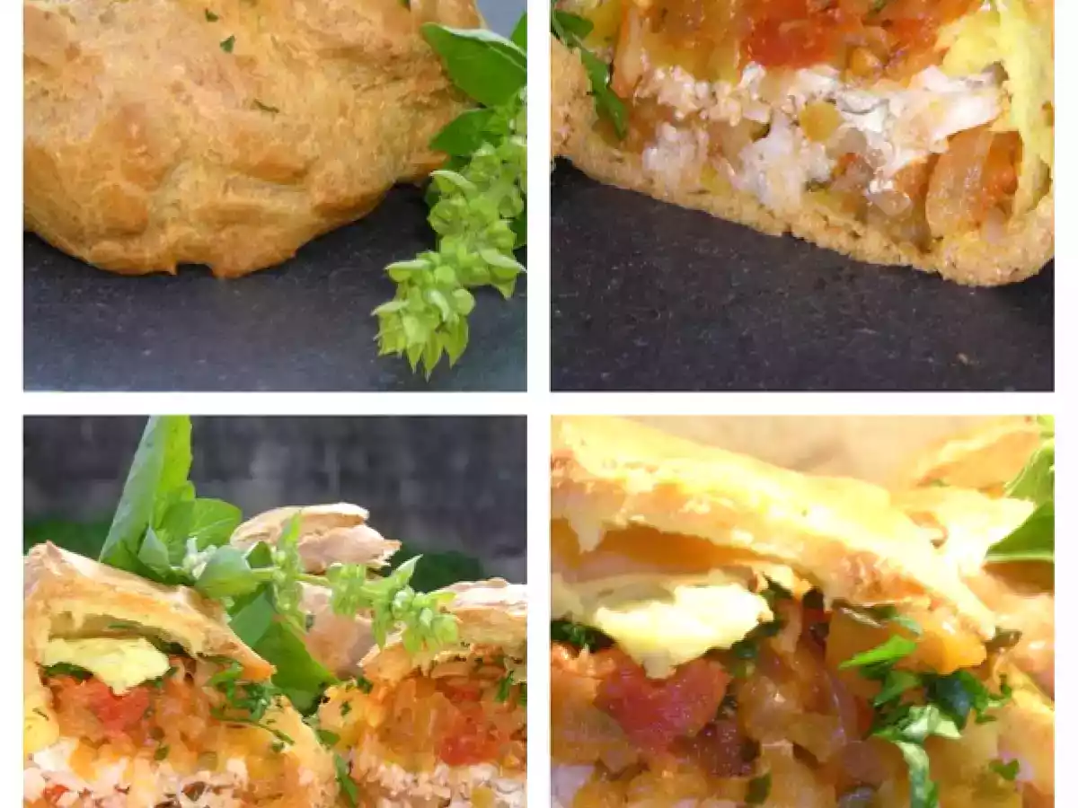 Gougères farcies au cabillaud et petits légumes - photo 3