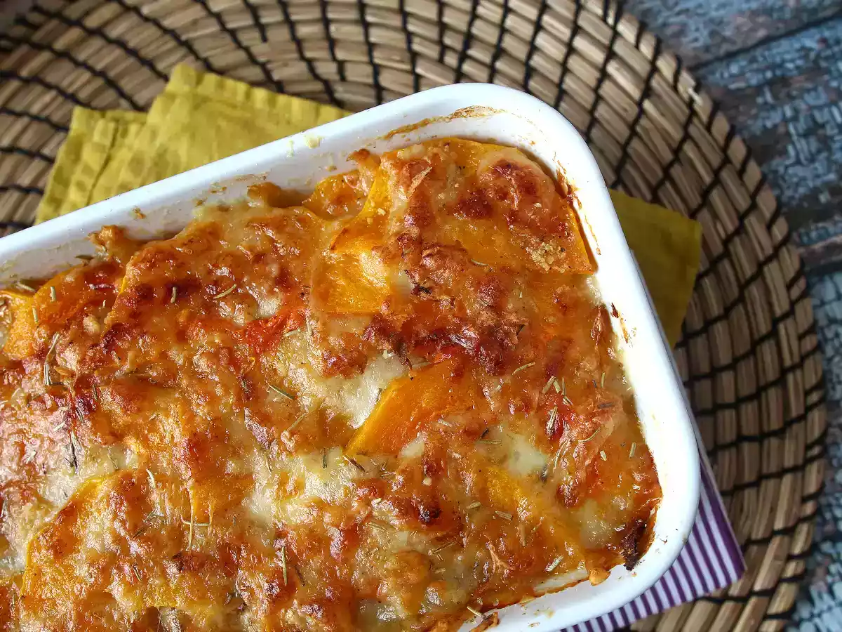 Gratin au potiron et au fromage, parfait pour l'automne!