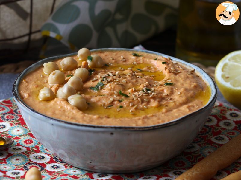 Houmous aux poivrons rouges, la tartinade parfaite pour l'apéro!