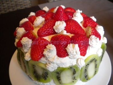 Le gâteau Chantilly, fraises, kiwis de Stéphanie