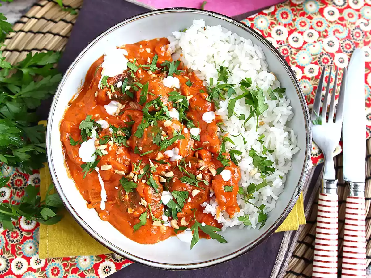 Malai Kofta vegan: boulettes de pois chiches et sauce tomate/coco à l'indienne - photo 4