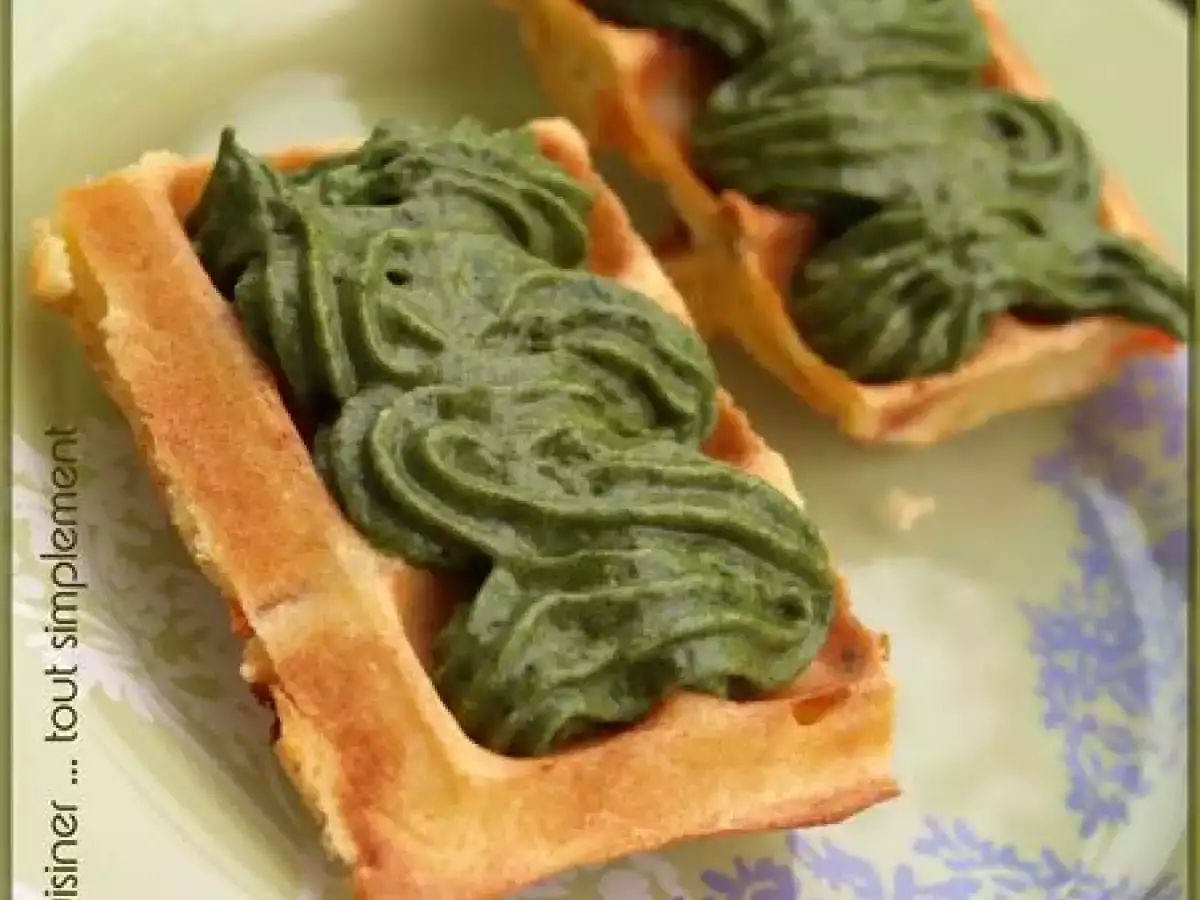 Minis Gaufres Tomate - Féta - Menthe accompagnées de mousse aux Epinards - photo 2